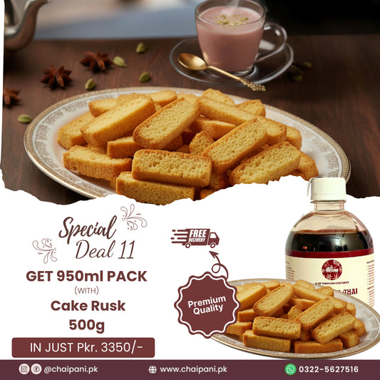 Deal 11 – Kashmiri Chai Qehwa 950ml & 500g Cake Rusk