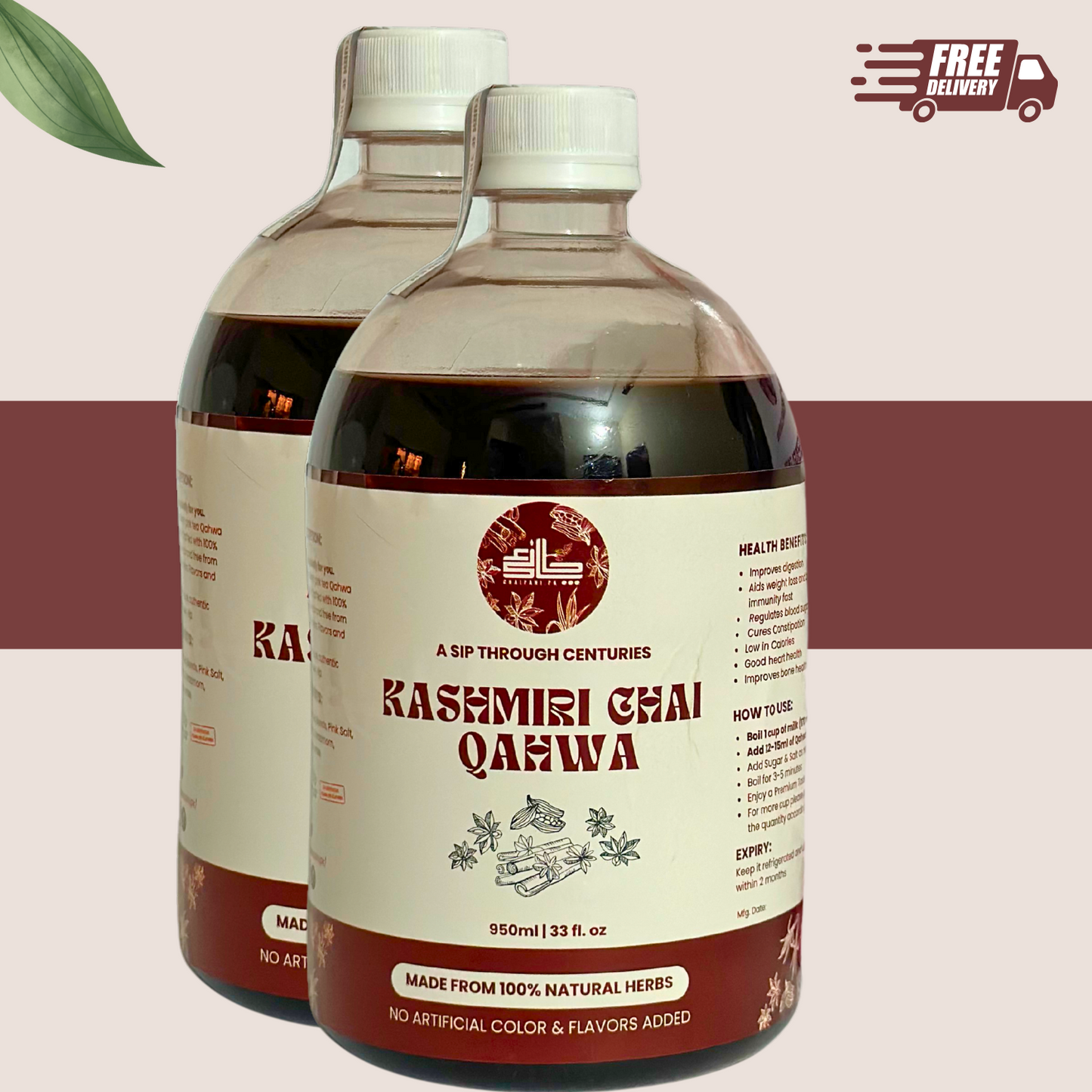Kashmiri Chai Pink Tea Qehwa | 950ml Economical Pack