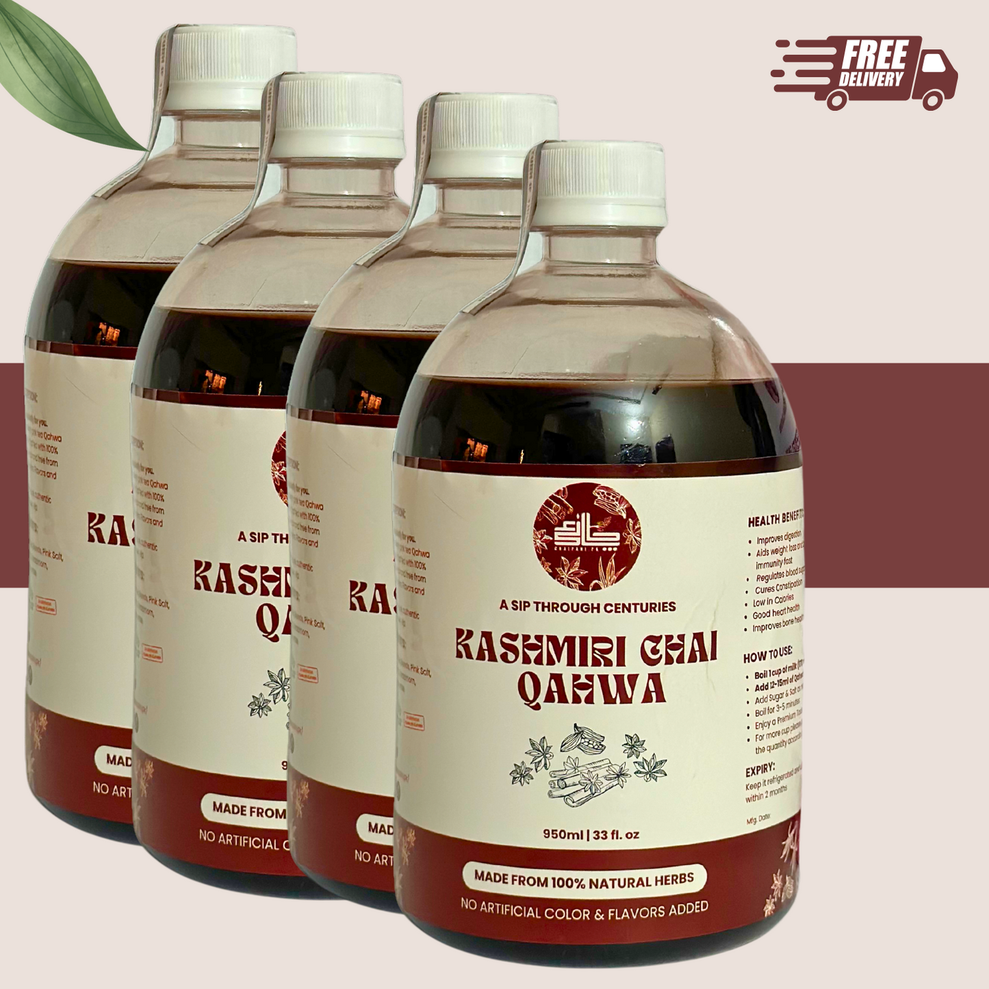 Kashmiri Chai Pink Tea Qehwa | 950ml Economical Pack