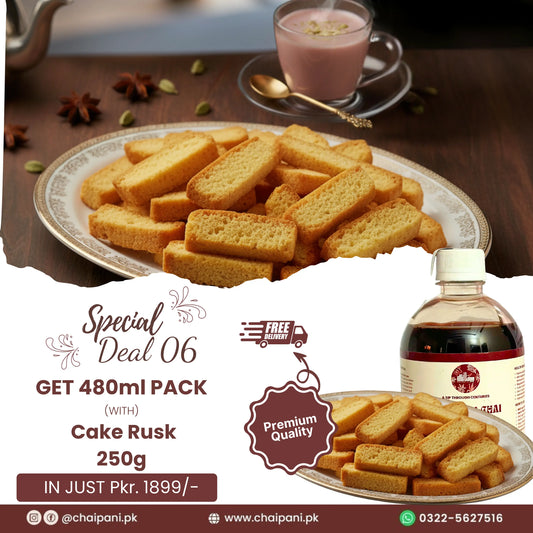 Deal 06 - Kashmiri Chai Qehwa 480ml & Cake Rusk 250g